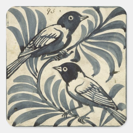 Bluebirds (紙付き) スクエアシール (正面)