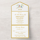 Bluebirds All in One Wedding Invitation オールインワン招待状 (内側)