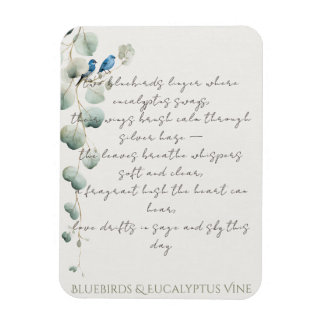 Bluebirds & Eucalyptus Vine マグネット