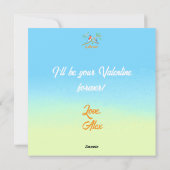 Bluebirds Flat Valentine's Card Pale Blue & Green シーズンカード (裏面)