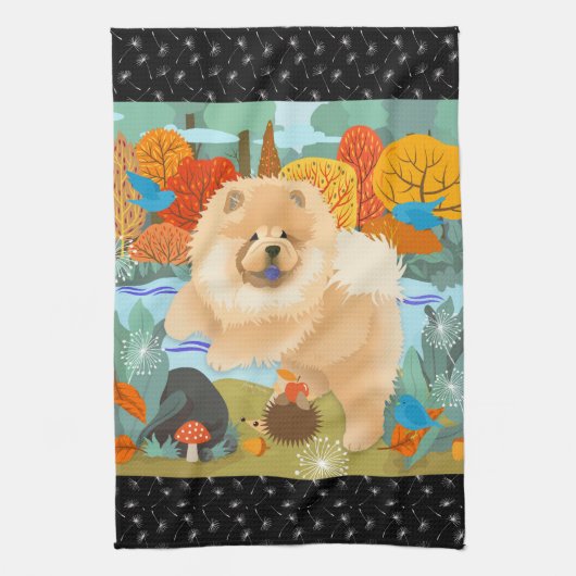 BLUEBIRDS OF HAPPINESS CHOWキッチンまたはショータオル キッチンタオル (縦)