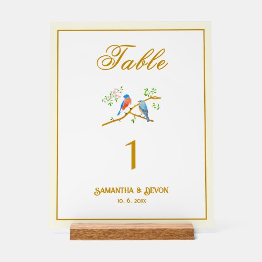 Bluebirds Wedding アクリルサイン (正面)