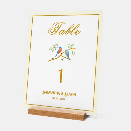 Bluebirds Wedding アクリルサイン (傾斜)