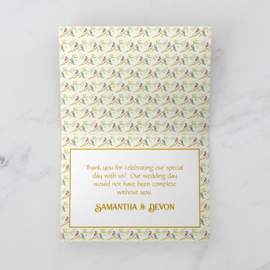 Bluebirds Wedding サンキューカード (内部)