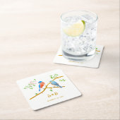 Bluebirds Wedding  スクエアペーパーコースター (インサイチュ)