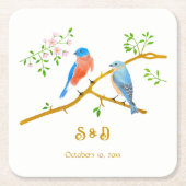 Bluebirds Wedding  スクエアペーパーコースター (正面)