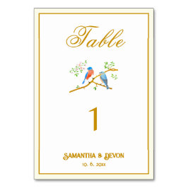 Bluebirds Wedding テーブルナンバー