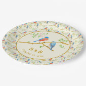 Bluebirds Wedding ペーパープレート (アングル)