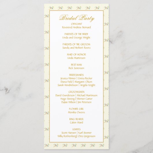 Bluebirds Wedding Program プログラム (裏面)