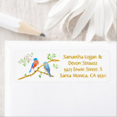 Bluebirds Wedding Return Address Labels ラベル (インサイチュ)