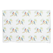 Bluebirds White 枕カバー (正面)