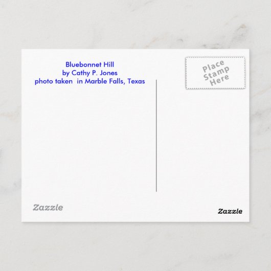 Bluebonnetの丘 ポストカード (裏面)