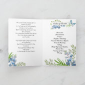 Bluebonnetの花および蝶葬式プログラム プログラム (内部)