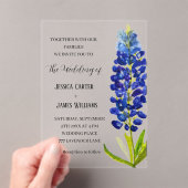 Bluebonnetエレガントテキサス州ウォーター色フローラ結婚ズ アクリル招待状 (インサイチュ (ポータブル))