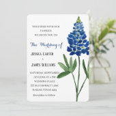 Bluebonnetエレガントテキサス州ウォーター色フローラ結婚ズ 招待状 (スタンド正面)