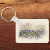 Bluebonnetフィールドのスケッチ水色 キーホルダー (裏面)