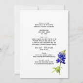 Bluebonnetフローラオンホワイト，結婚式招待状 招待状 (裏面)