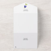 Bluebonnetフローラオン結婚ホワイト オールインワン招待状 (外側)