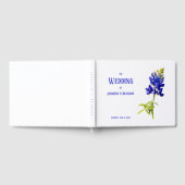 Bluebonnetフローラオン結婚ホワイト ゲストブック (全面)