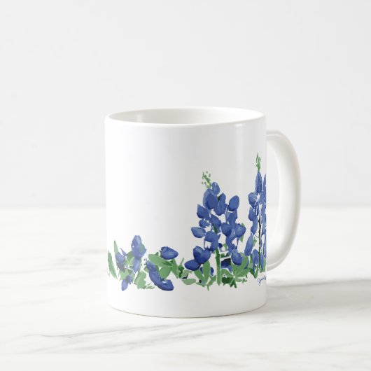 Bluebonnet野生の花、テキサス州の花 コーヒーマグカップ (正面右)