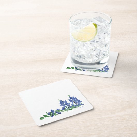 Bluebonnet野生の花、テキサス州の花 スクエアペーパーコースター (インサイチュ)