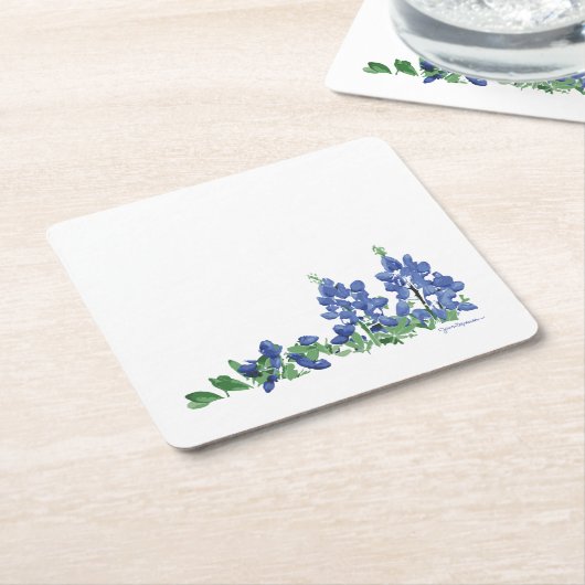 Bluebonnet野生の花、テキサス州の花 スクエアペーパーコースター (アングル)