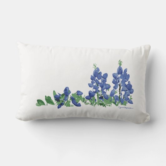 Bluebonnet野生の花、テキサス州の花 ランバークッション (裏面)
