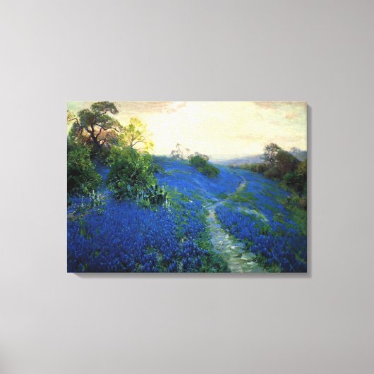 Bluebonnet Field、Julian Onderdonk絵画の キャンバスプリント (正面)