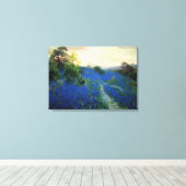 Bluebonnet Field、Julian Onderdonk絵画の キャンバスプリント (インサイチュ (ウッドフロア))