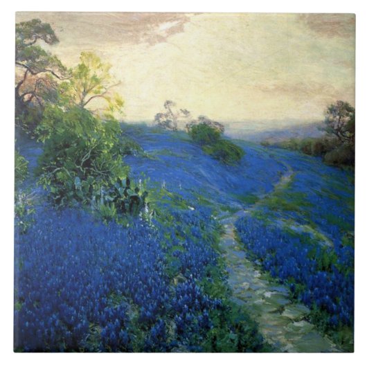 Bluebonnet Field、Julian Onderdonk絵画の タイル (正面)