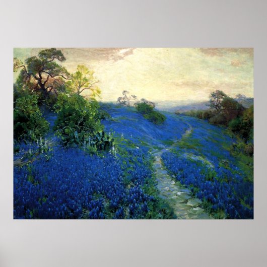 Bluebonnet Field、Julian Onderdonk絵画の ポスター (正面)