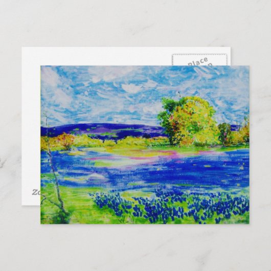 Bluebonnet Fieldsの平和 ポストカード (正面/裏面)