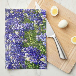 Bluebonnet Flowers in the Country Art Kitchen キッチンタオル