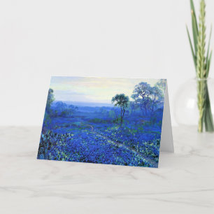 Bluebonnet Landscape with Cacti & Mountain Laurel カード