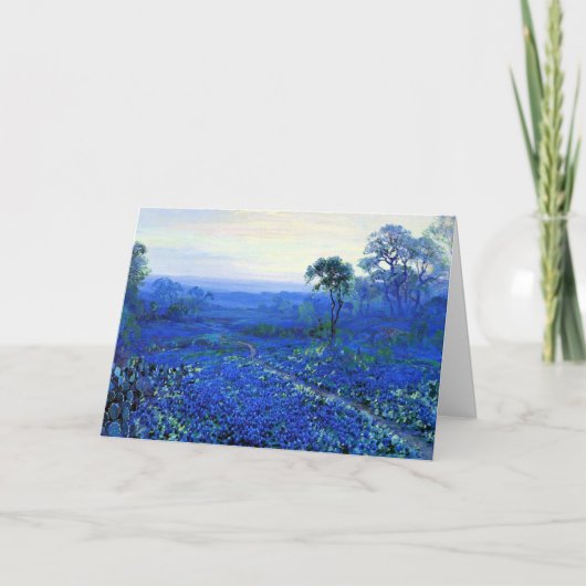 Bluebonnet Landscape with Cacti & Mountain Laurel カード (正面)