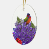Bluebonnetsの色彩の鮮やかな旗布 セラミックオーナメント (左)