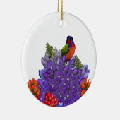 Bluebonnetsの色彩の鮮やかな旗布 セラミックオーナメント (右)