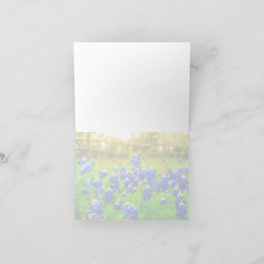 Bluebonnetsエレガント春の結婚式ありがとうございます サンキューカード (内部)