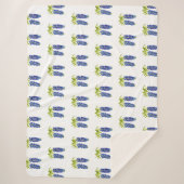 Bluebonnetsテキサス州花ワイルドフラワーウォータカラー シェルパブランケット (正面)