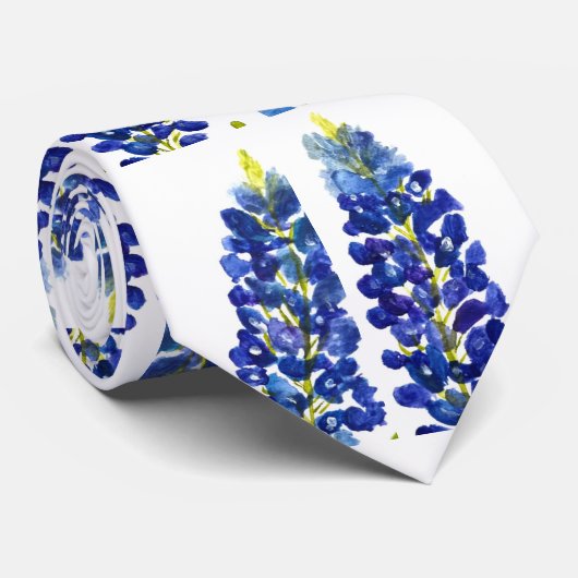 Bluebonnetsテキサス州花ワイルドフラワーウォータカラー ネクタイ (ロール)