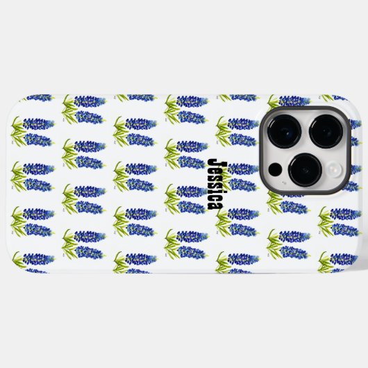 Bluebonnetsテキサス州花ワイルドフラワーウォータカラー Case-Mate iPhoneケース (裏面 (横))