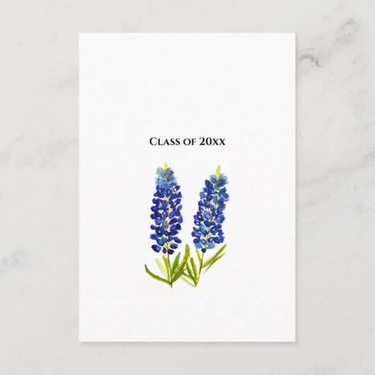 Bluebonnetsフローラ卒業ありがとう エンクロージャーカード (裏面)