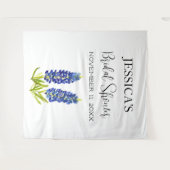 Bluebonnets花ブライダルシャワーウェルカムサイン タペストリー (正面(横))