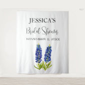 Bluebonnets花ブライダルシャワーウェルカムサイン タペストリー (正面)