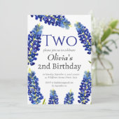 Bluebonnets 2nd第2誕生日ブルーフローラ 招待状 (スタンド正面)