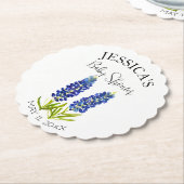 Bluebonnets Flowers Texas Baby Shower Girl ペーパーコースター (アングル)