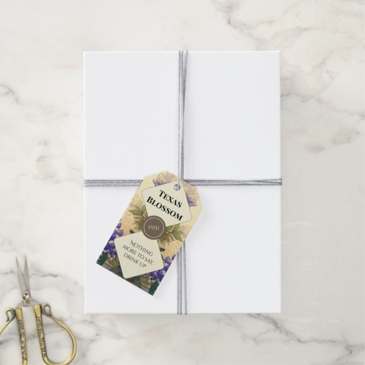 Bluebonnets of Texas Bottle Label Set ギフトタグ (より糸付き)