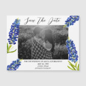Bluebonnets Photoの結婚春スクリプトマグネット (正面)