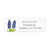 Bluebonnets Texas State Flowers Lupine Watercolor ラベル (正面)