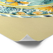 Bluedash' Delftware charger, Lambeth陶器 ポスター (角)